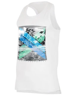 Tričko 4F M H4L19-TSM025 10S white pánské