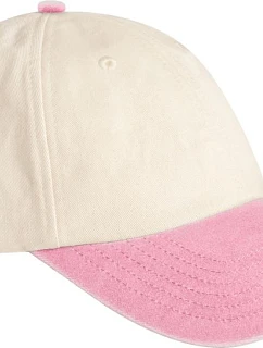 Beechfield B 673 6 panelová nízkoprofil kontrastní kšiltovka 53.0673 natural/vintage dusky pink