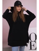 Zateplená mikina s bočními rozparky černá Zateplená mikina s bočními rozparky černá