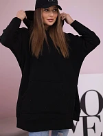 Zateplená mikina s bočními rozparky černá