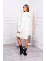 Velurové šaty s kapucí ecru Velurové šaty s kapucí ecru