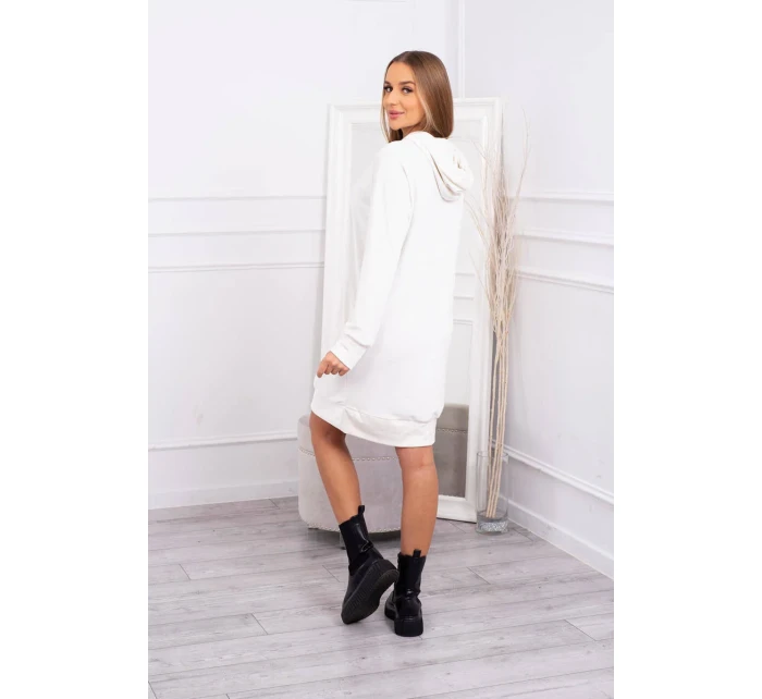 Velurové šaty s kapucí ecru Velurové šaty s kapucí ecru