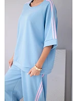 Dámský komplet máslový z viskózy mikina a kalhoty s lampasy béžový Dámský komplet máslový z viskózy mikina a kalhoty s lampasy béžový