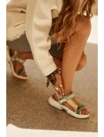 Dámské Sandály Na Suchý Zip model 21694720 Zelené - D.Franklin