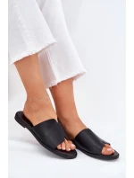 Dámské Pantofle Z Eko Kůže Na Plochém Podpatku Černé Kalimira Dámské Pantofle Z Eko Kůže Na Plochém Podpatku Černé Kalimira