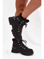 Zateplené dámské vysoké boty Lee Cooper LCJ-25-31-3911 Černé