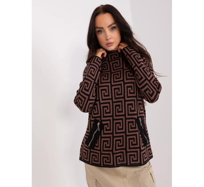 Sweter AT SW model 18955182 brązowy - FPrice Sweter AT SW model 18955182 brązowy - FPrice