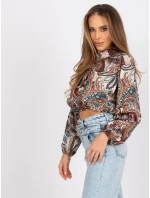 Bluzka DHJ BZ model 19755075 ciemny bezowy - FPrice Bluzka DHJ BZ model 19755075 ciemny bezowy - FPrice