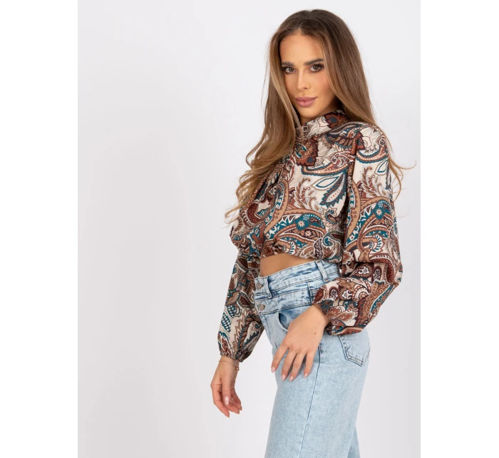 Bluzka DHJ BZ model 19755075 ciemny bezowy - FPrice Bluzka DHJ BZ model 19755075 ciemny bezowy - FPrice