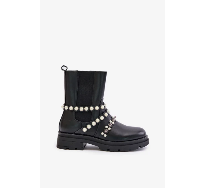 Dámské Kotníkové Boty s Ozdobnými Pásky Černé Sintitia Dámské Kotníkové Boty s Ozdobnými Pásky Černé Sintitia