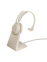 Jabra Evolve2 65 MS Mono Link380c bezdrátová sluchátka do uší, béžová + stojánek Jabra Evolve2 65 MS Mono Link380c bezdrátová sluchátka do uší, béžová + stojánek