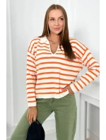 Pruhovaný svetr pomeranč