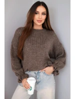 Dámský svetr s přídavkem mohairu a vlny v volném střihu fango