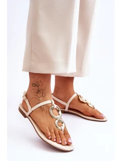 Ploché kožené žabky Béžove Keep model 21620391 - Boto