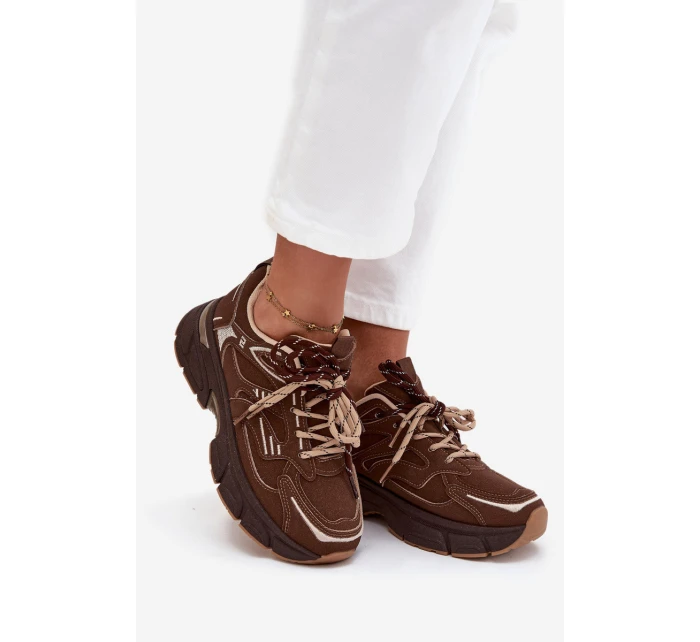 Dámské sportovní tenisky s šněrováním čokoládové model 21710174 - Boto Dámské sportovní tenisky s šněrováním čokoládové model 21710174 - Boto