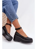 Dámské polobotky na platformě s páskem Černé Belvissa Dámské polobotky na platformě s páskem Černé Belvissa