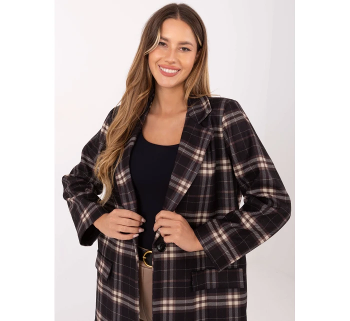 Marynarka IT MA model 21441077 czarno beżowy - FPrice Marynarka IT MA model 21441077 czarno beżowy - FPrice