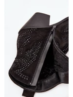 Dámské kotníkové boty Lelira kovbojky se zdobením – černé Dámské kotníkové boty Lelira kovbojky se zdobením – černé