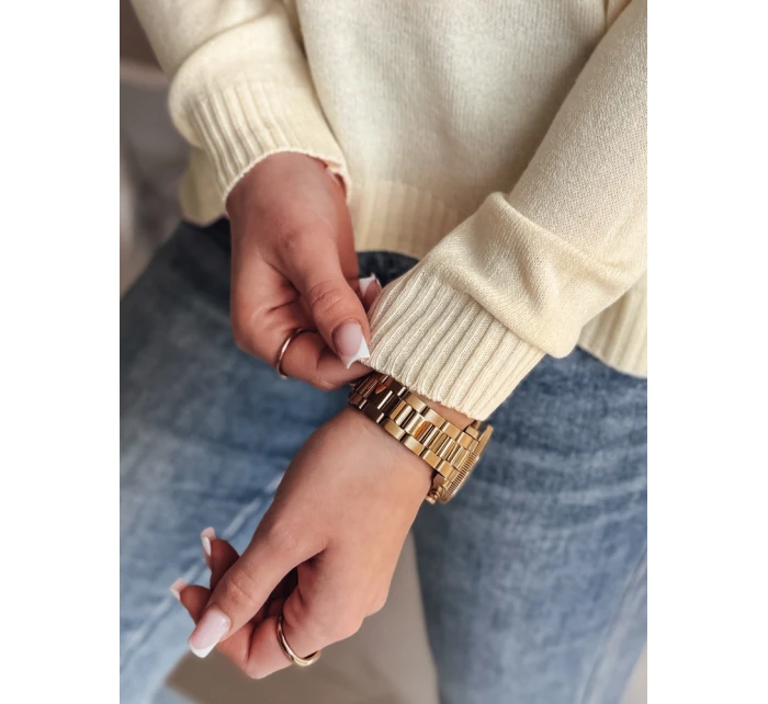 Dámský oversize hladký svetr SENZIA peach FashionStreet MY2446