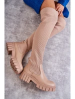 Dámské vysoké boty Béžová model 21593775 - Boto