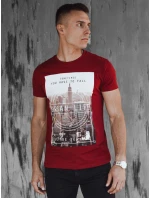 Pánské tričko bordó FashionStreet RX5558