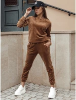 Dámský velurový komplet hnědý Dstreet model 21978642 - FashionStreet Dámský velurový komplet hnědý Dstreet model 21978642 - FashionStreet