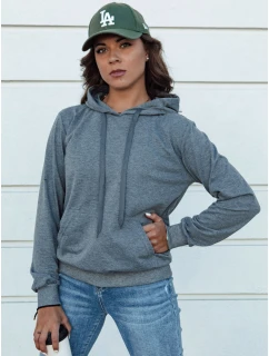 Tmavě šedá dámská mikina s kapucí LARA II FashionStreet BY1334