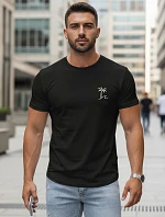 Pánské bavlněné tričko s potiskem klasické černé FashionStreet NX5105R