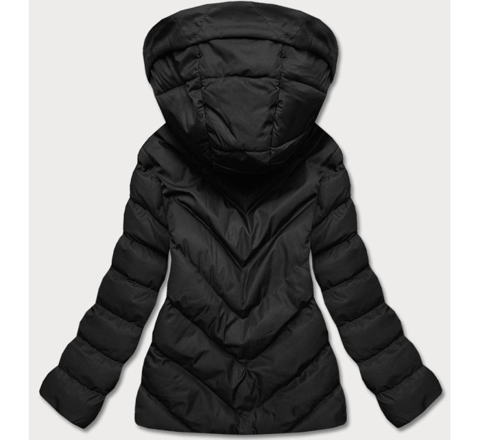 Krátká černá dámská zimní bunda (5M725-392)