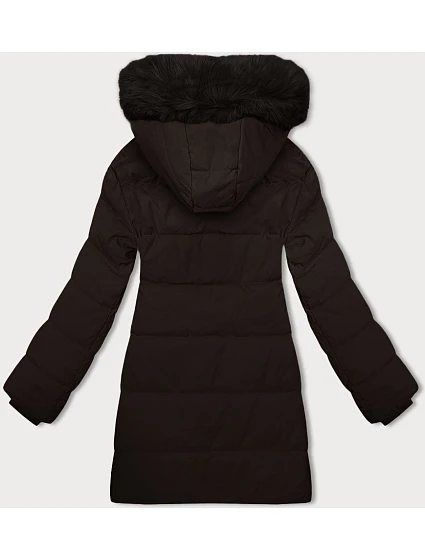 Dámská zimní bunda v čokoládové barvě s kapucí model 21439668 - J.STYLE Dámská zimní bunda v čokoládové barvě s kapucí model 21439668 - J.STYLE