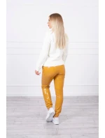 Dvouvrstvé kalhoty s hořčicovým velurem