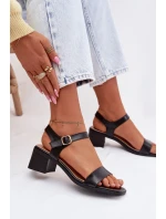 Dámské ekokůže sandály na klínu Černé Sabela