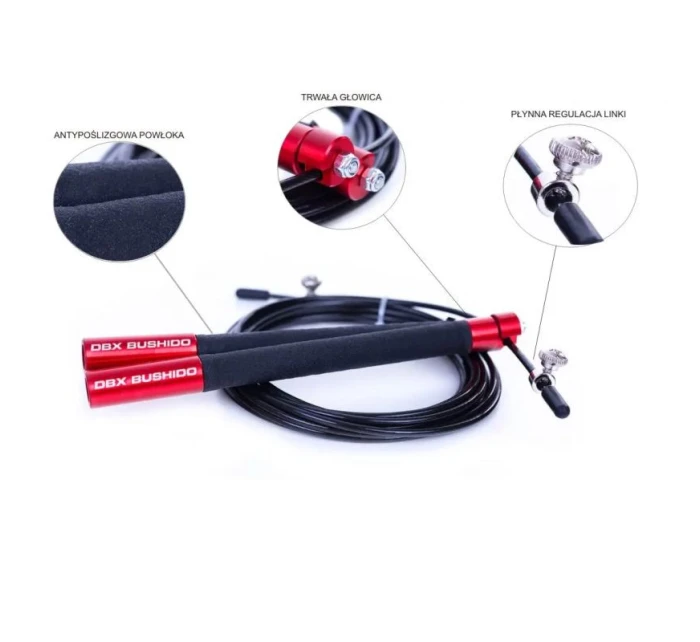 Hliníkové švihadlo s ložisky, 3 m | červená | SK54 Hliníkové švihadlo s ložisky, 3 m | červená | SK54