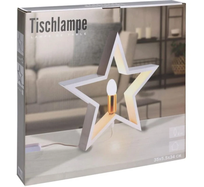 DEKORATIVNÍ HVĚZDA S LED OSVĚTLENÍM 35CM BÍLÁ