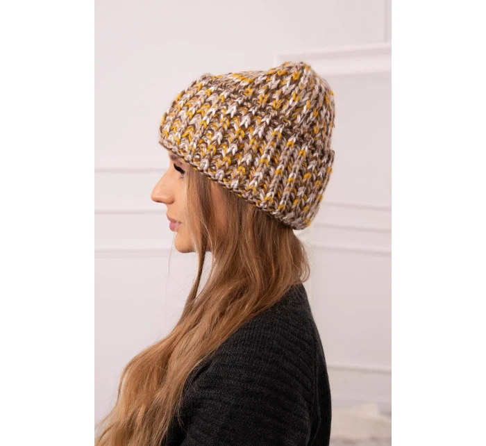 Čepice s rolováním Klara K311 shell+brown