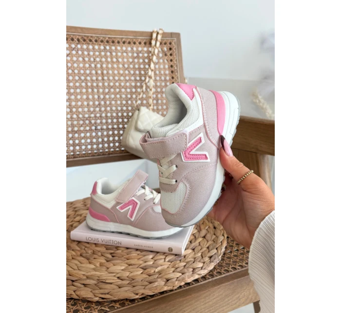 Dětské sportovní tenisky na suchý zip růžové Galisse