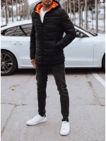 Pánská prošívaná zimní bunda s kapucí černá FashionStreet TX4895