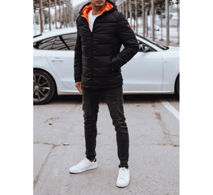 Pánská prošívaná zimní bunda s kapucí černá FashionStreet TX4895