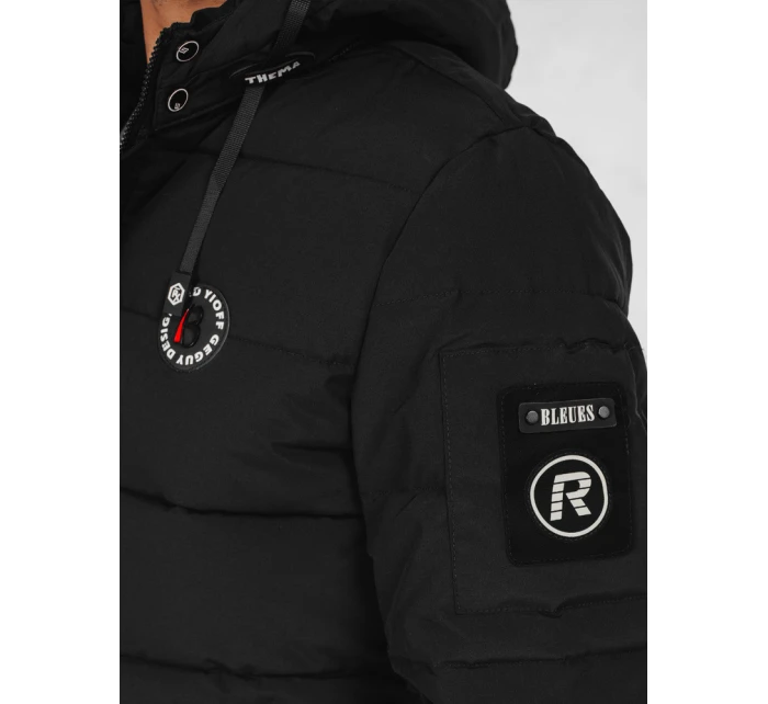 Pánská prošívaná zimní bunda s kapucí černá Dstreet TX5055