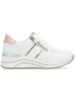 Dámské kožené tenisky na platformovém podpatku bílé Remonte Rieker D0T04-80