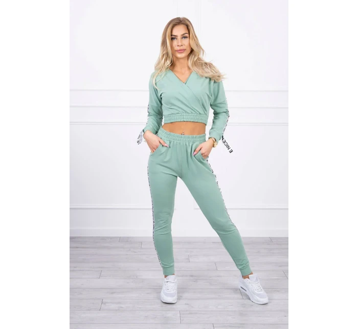 Sada s ozdobnými stuhami tmavě mátová