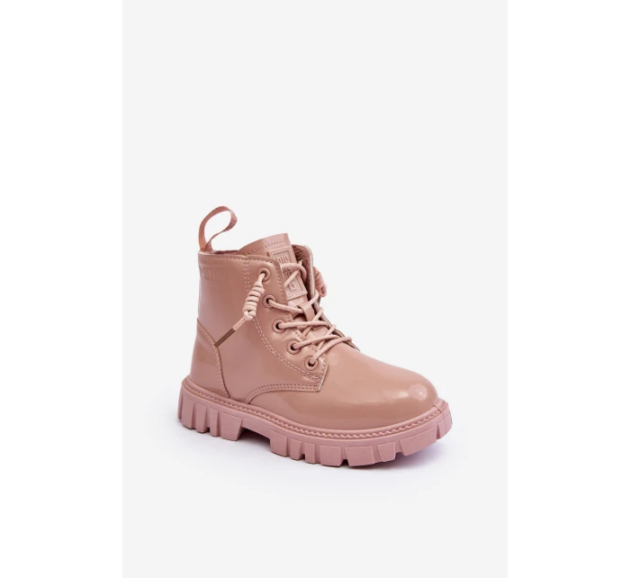 Ocieplane Lakierované Dětské Botky Big Star MM374144 Růžové