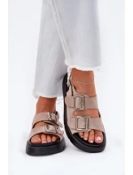 Semišové dámské sandály s přezkami Big Star model 21694384 světle růžové - Big Star Shoes