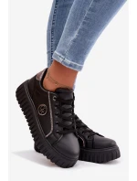 Dámské tenisky na platformě s ozdobným detailem černé Iselora