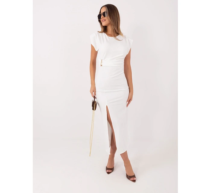 Sukienka IT SK model 22074565 ecru - FPrice Sukienka IT SK model 22074565 ecru - FPrice