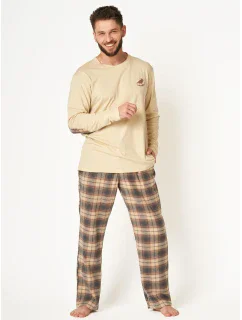 Pánské pyžamo Key MNS 403 B24 Flanelové dlouhé/r M-2XL