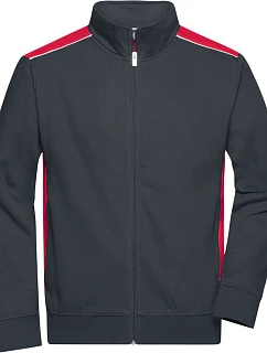 Daiber JN 870 Pánská pracovní mikina - Color 02.0870 carbon/red