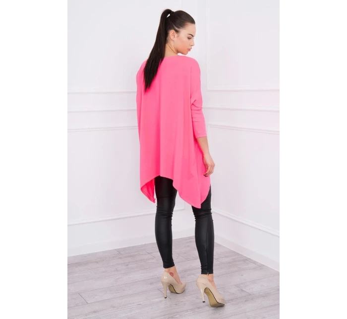 Oversize halenka růžová neonová