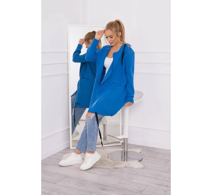 Chrpově modrá zateplená bunda s kapucí Chrpově modrá zateplená bunda s kapucí