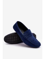 Pánské semišové mokasíny námořnická modrá Mack